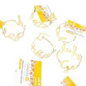 Celebrate It ”Blessed”, “Grateful”, and “Thankful” Gold Tone Napkin Ring Set